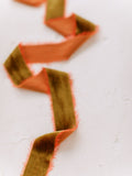 Rust Orange Silk Velvet Ribbon | Silk Velvet Ribbon