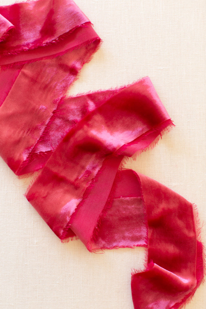 Rosey Velvet Silk Ribbon