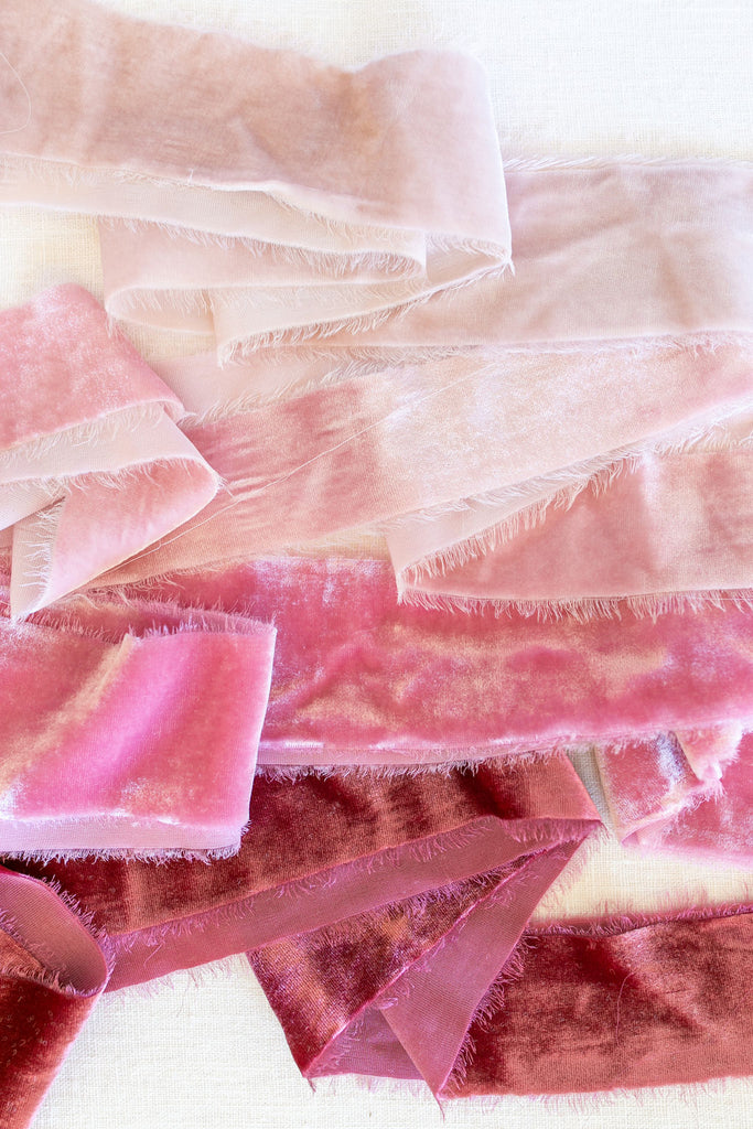 Raspberry Pink Velvet Ribbon – Nettle + Silk, Velvet Ribbon 