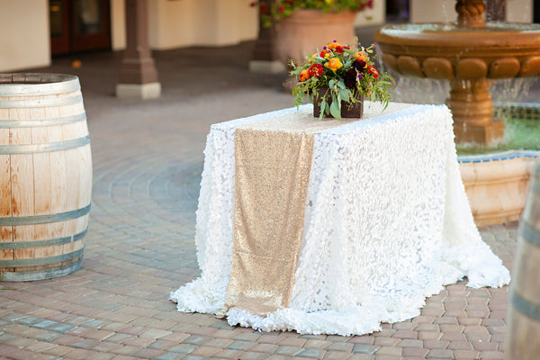 White Sequin Tablecloth